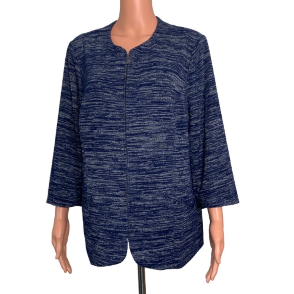 Coldwater Creek Sz 16 Large Blue Full Zip Jacket